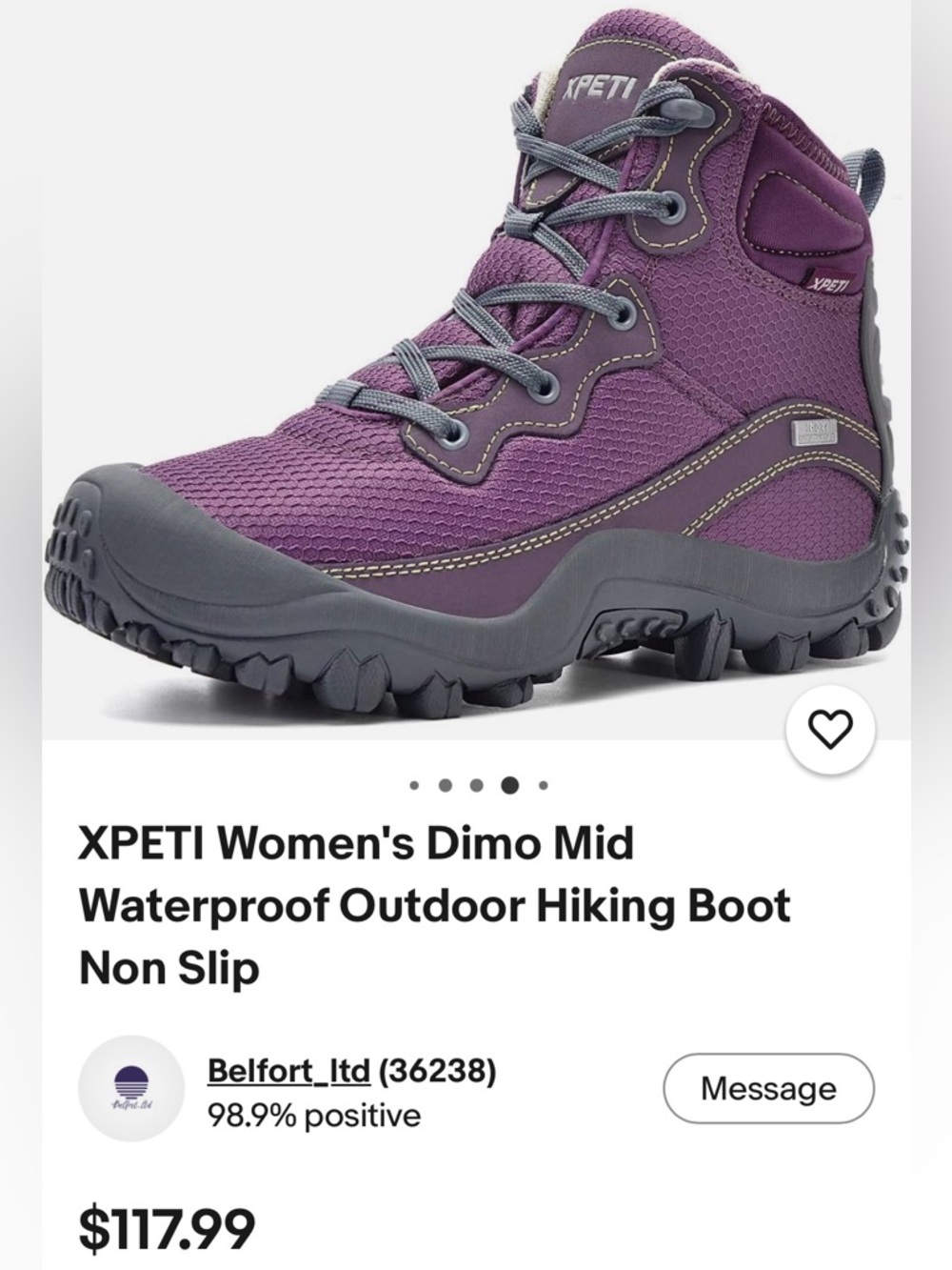 Women's Dimo Mid Waterproof Hiking Boot - Purple